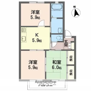 ディアス千原【1階】の間取り