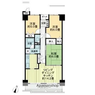 サーパス祝谷【12階】の間取り