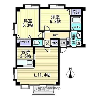 フォブールKD Ⅰ棟【1階】の間取り