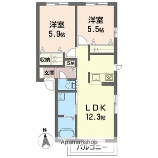 シャーメゾンMF B棟【1階】の間取り