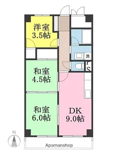 シャンボール第2千舟【9階】の間取り