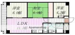 チュリス松山【704号室】の間取り