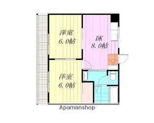 ヴィラ・アンソレイエ朝生田【5階】の間取り