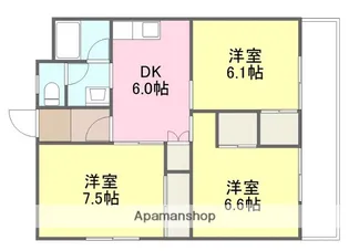 ニック石手【4階】の間取り
