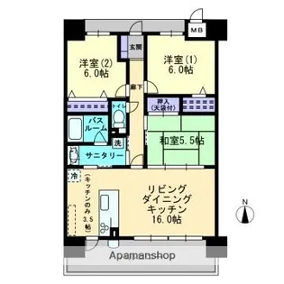 アルファステイツ三番町【302号室】の間取り