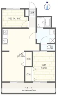 スカイビル萱町【3階】の間取り