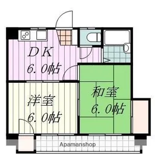 第25杉フラット【201号室】の間取り
