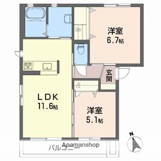 メゾン・フィオレンテ【2階】の間取り