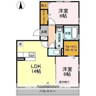 カーサ・フェリーチェ【2階】の間取り