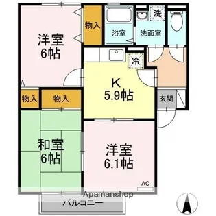 コーポ・サウスウインド【203号室】の間取り