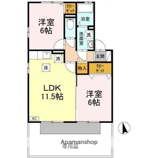 シャトレー・ワタナベ内宮【1階】の間取り