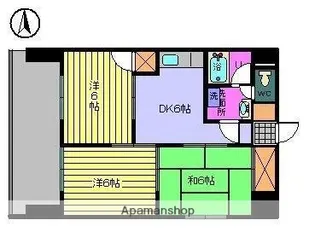 第84杉フラット【607号室】の間取り