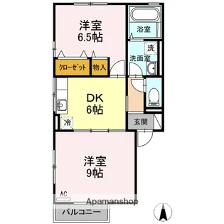 リビングタウン高岡 C棟【201号室】の間取り
