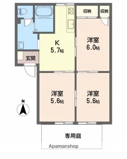 フレグランス雄新【1階】の間取り