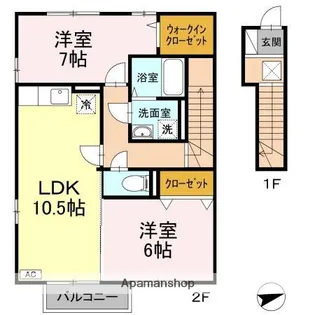 フローラ新町【2階】の間取り