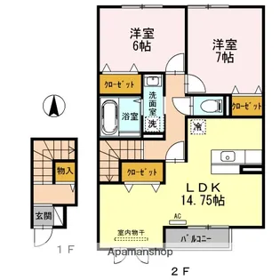 DOG・WOOD・ROCO【2階】の間取り
