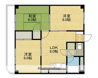 プレンティーマンション若葉【5階】の間取り