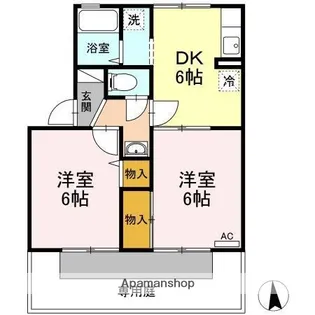 2DKの間取り画像