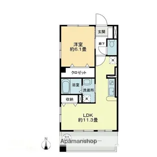 フィネス白方【103号室】の間取り