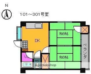 2DKの間取り画像