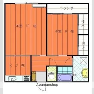 緑風館久万ノ台【6階】の間取り