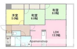 ノーブル道後【205号室】の間取り