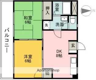 サザンキャッスル大野・【402号室】の間取り