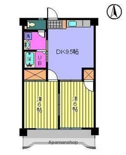 サニーフラット久米【3階】の間取り