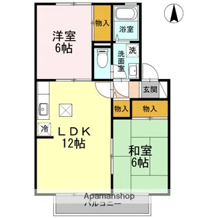 ハイカムール鴨川 B棟【1階】の間取り