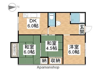 タウニィ石手【205号室】の間取り