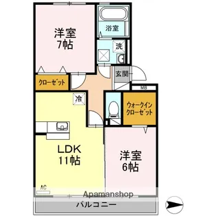 Y.サイレント ヴィラージュ【1階】の間取り