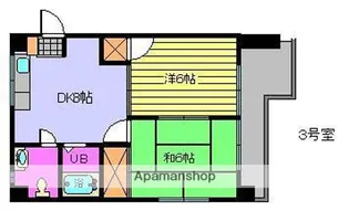 ハイツ南松山【2階】の間取り