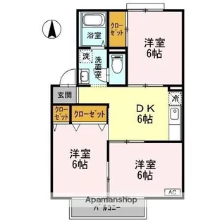 ファミール北久米【2階】の間取り