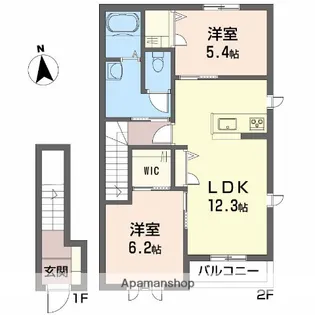 モダンヴィレッジ A棟【2階】の間取り