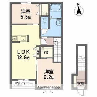 モダンヴィレッジ D棟【2階】の間取り