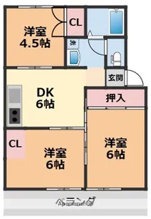 ガーデンハイツB棟【2階】の間取り