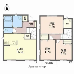 サウス・ヴィエント B棟【1階】の間取り