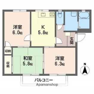 フレグランス関谷 A棟【2階】の間取り