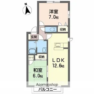 ピュアタウン B棟【2階】の間取り