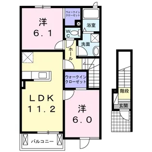 プルマージュA・R【202号室】の間取り