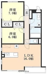 HEROデザイナーズマンション【103号室】の間取り