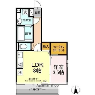 カンパーナ勝山【2階】の間取り