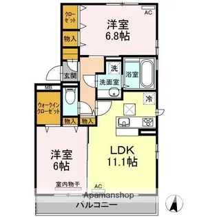 D-room椿 B棟【1階】の間取り