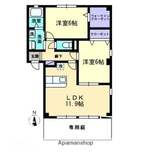 フォブールメヌエット B棟【1階】の間取り