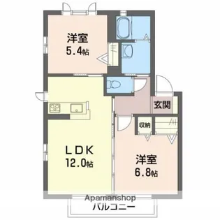 プロヴァンスガーデン A棟【2階】の間取り