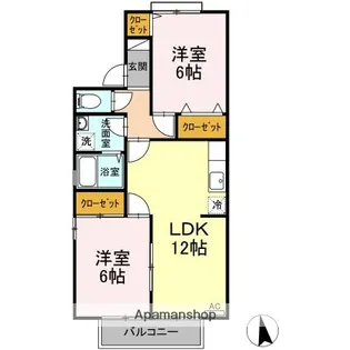 セジュール久万ノ台 B棟【2階】の間取り