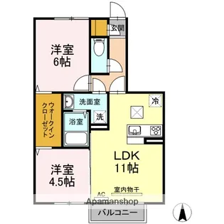 レスポワール B棟【1階】の間取り