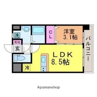 アルファプレミアム高砂【703号室】の間取り