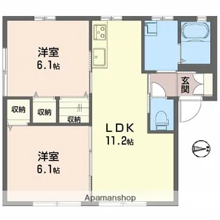 エストラント森 A棟【1階】の間取り