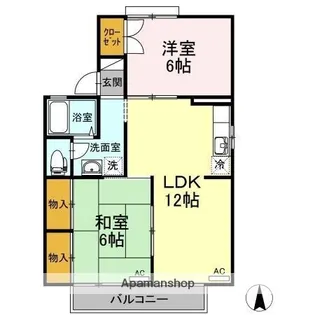 ベルメゾンおち B棟【1階】の間取り